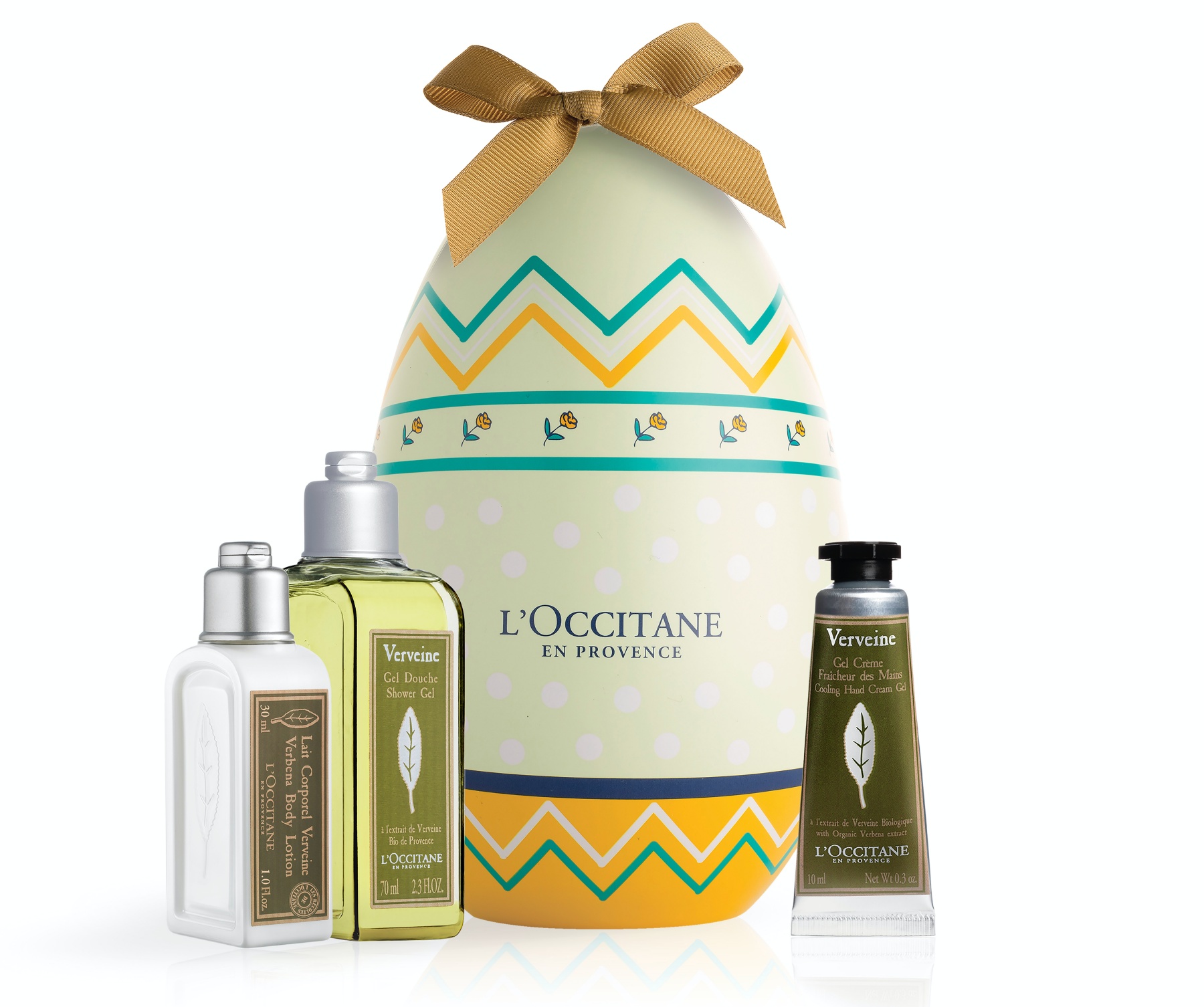 L'OCCITANE Verbena Easter Egg with products