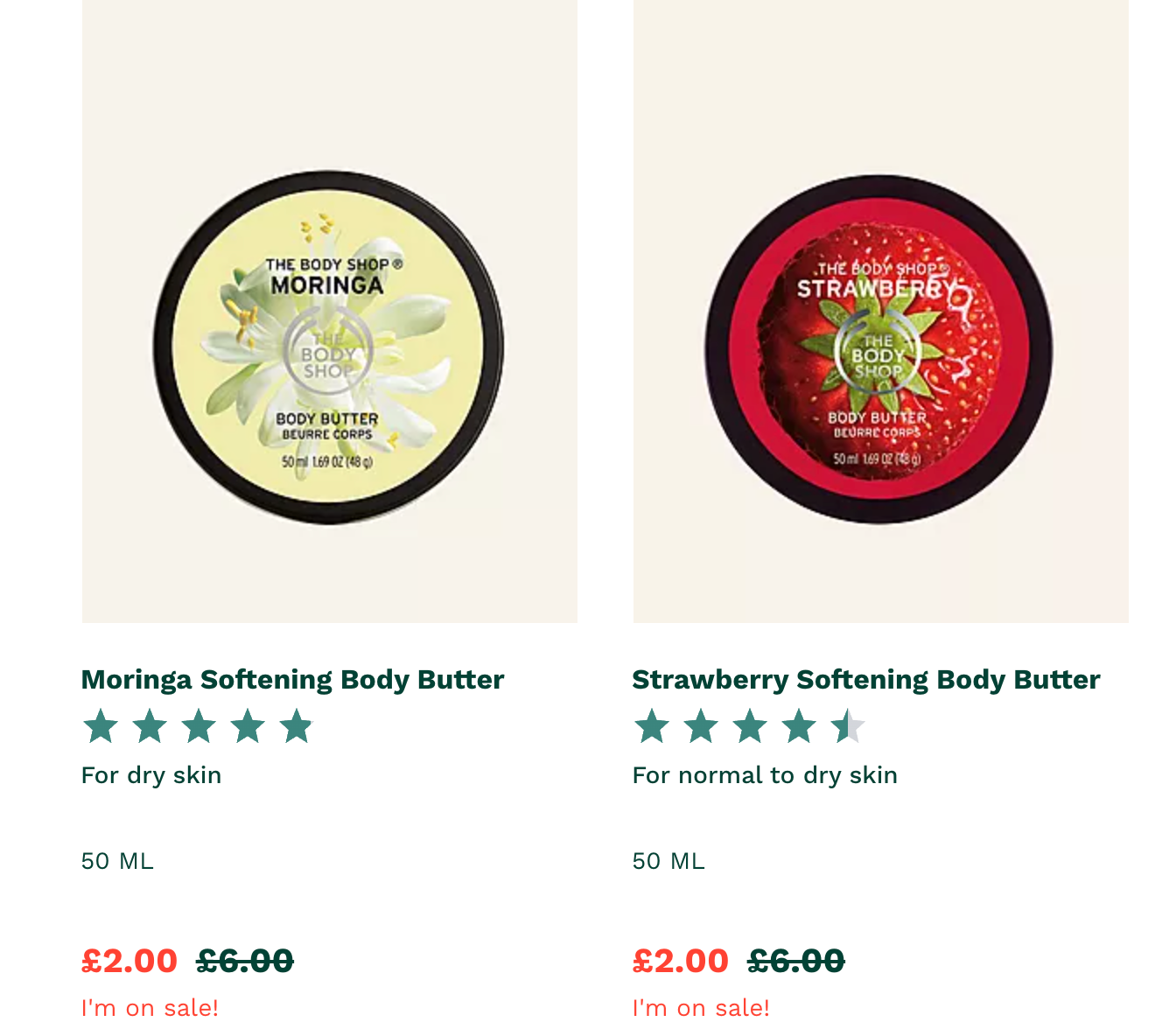 Body Shop body butters