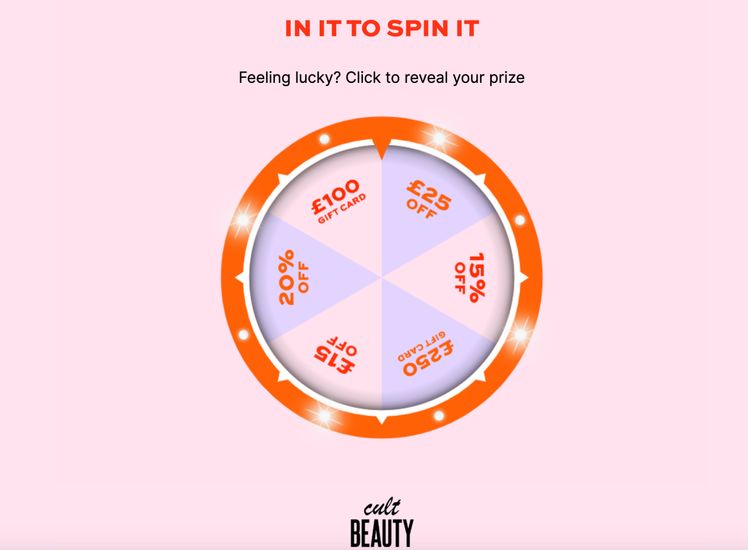 Cult Beauty Spin The Wheel