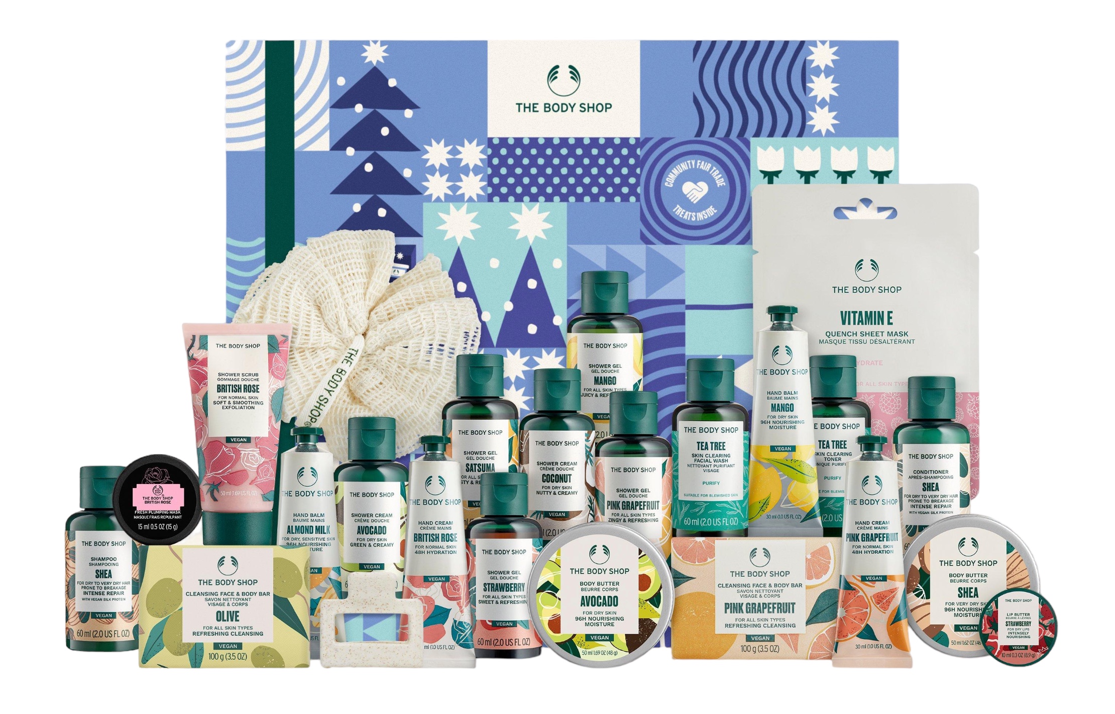 The Body Shop advent calendar 2023 contents