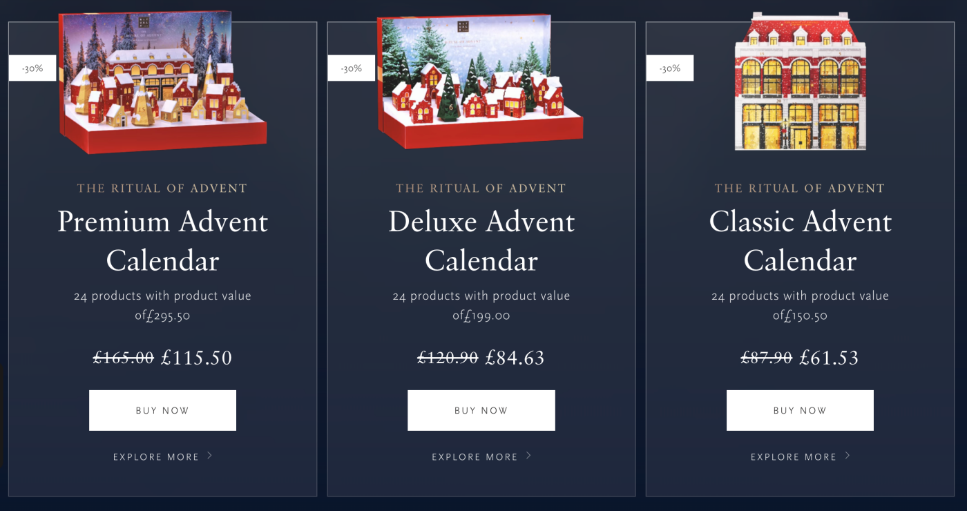 Rituals advent calendars discounted