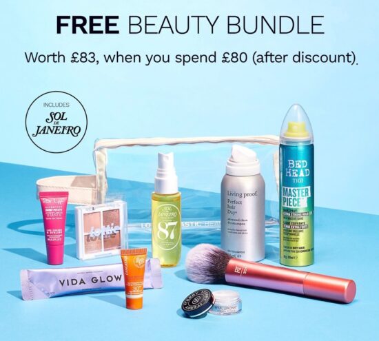 LOOKFANTASTIC Free Beauty Bundle & 21% Off!