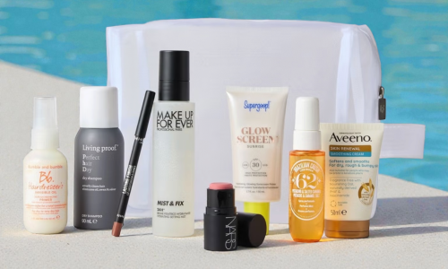 Lookfantastic The Summer Edit beauty bag with beauty products