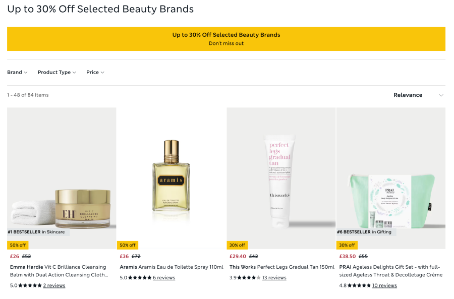 M&S Beauty Bank Holiday offer