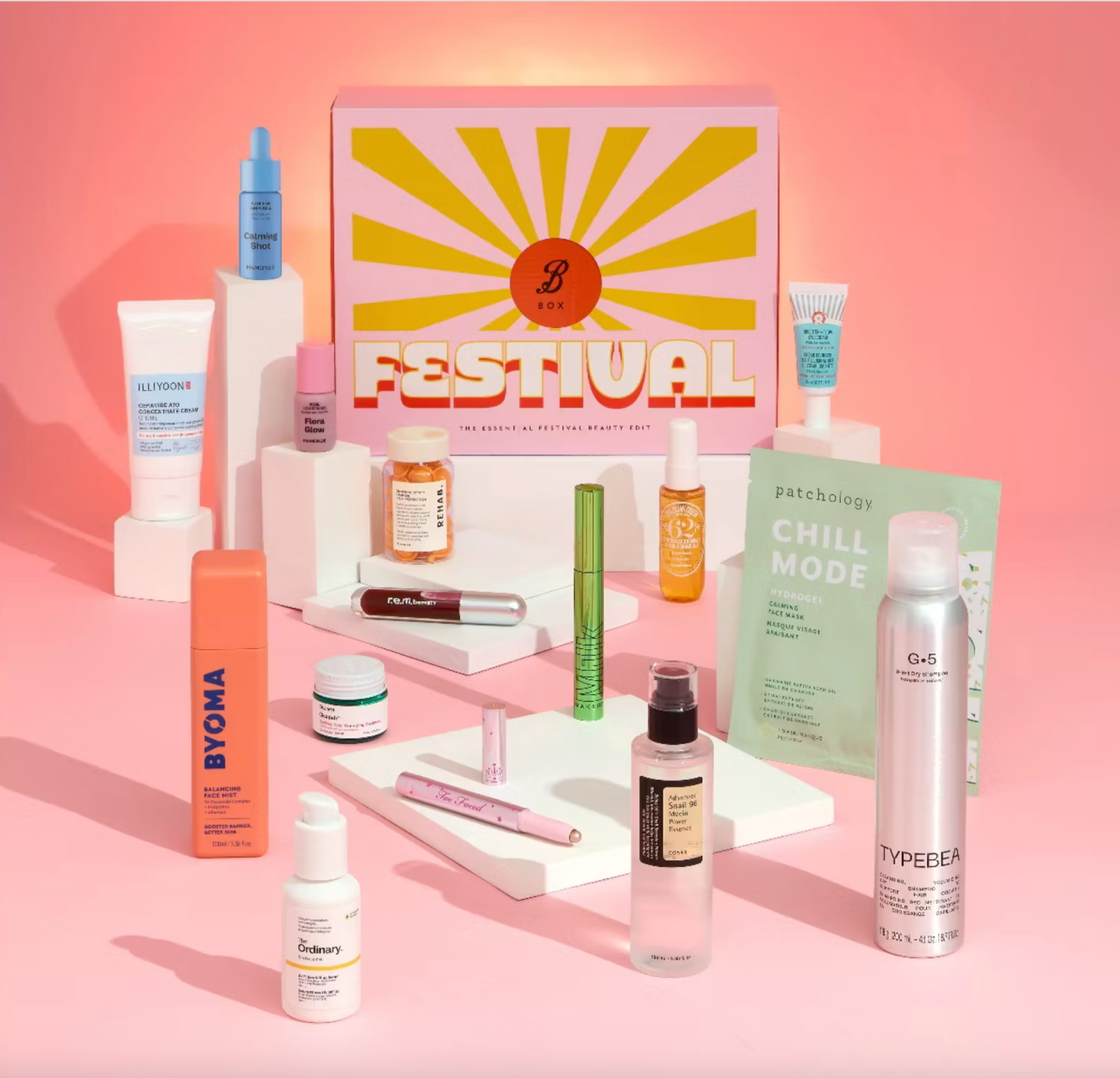 Boots Festival Beauty Box showing all contents