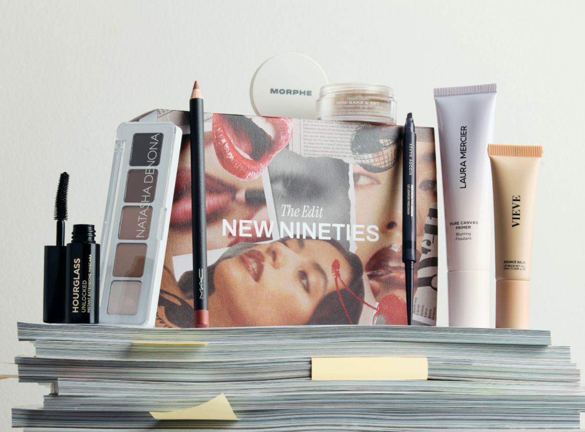 Cult Beauty The New Nineties Edit with make-up contents