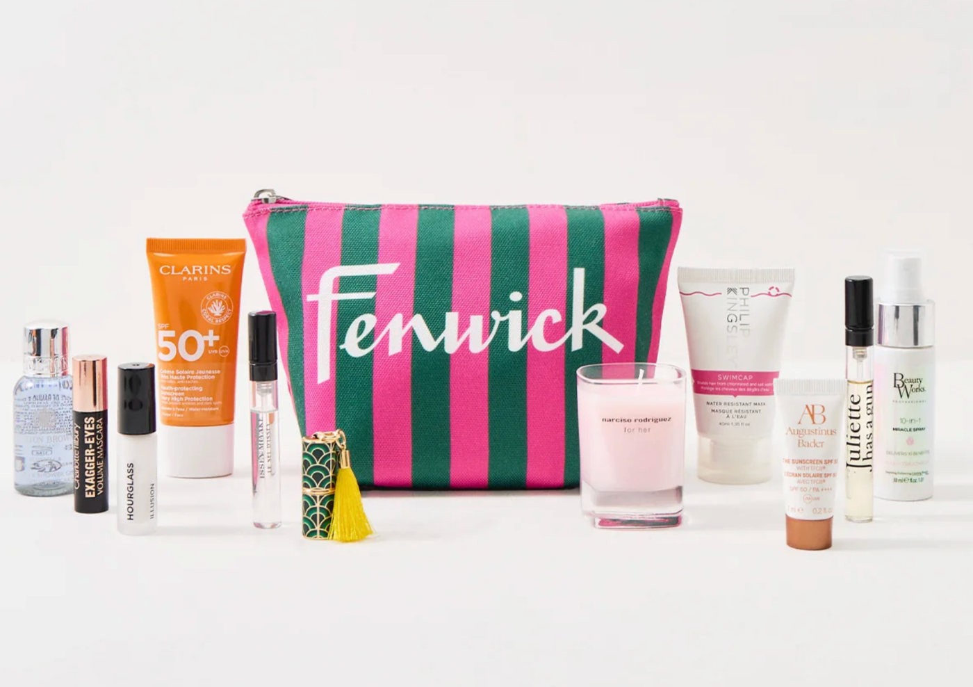 Fenwick beauty Summer gift with purchase with bag and contents