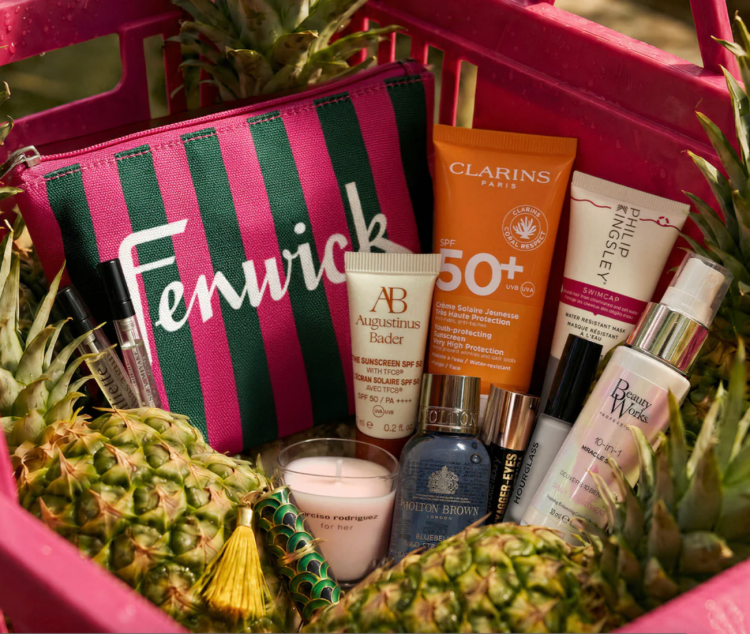 Fenwick Summer beauty bag gift with purchase and full contents