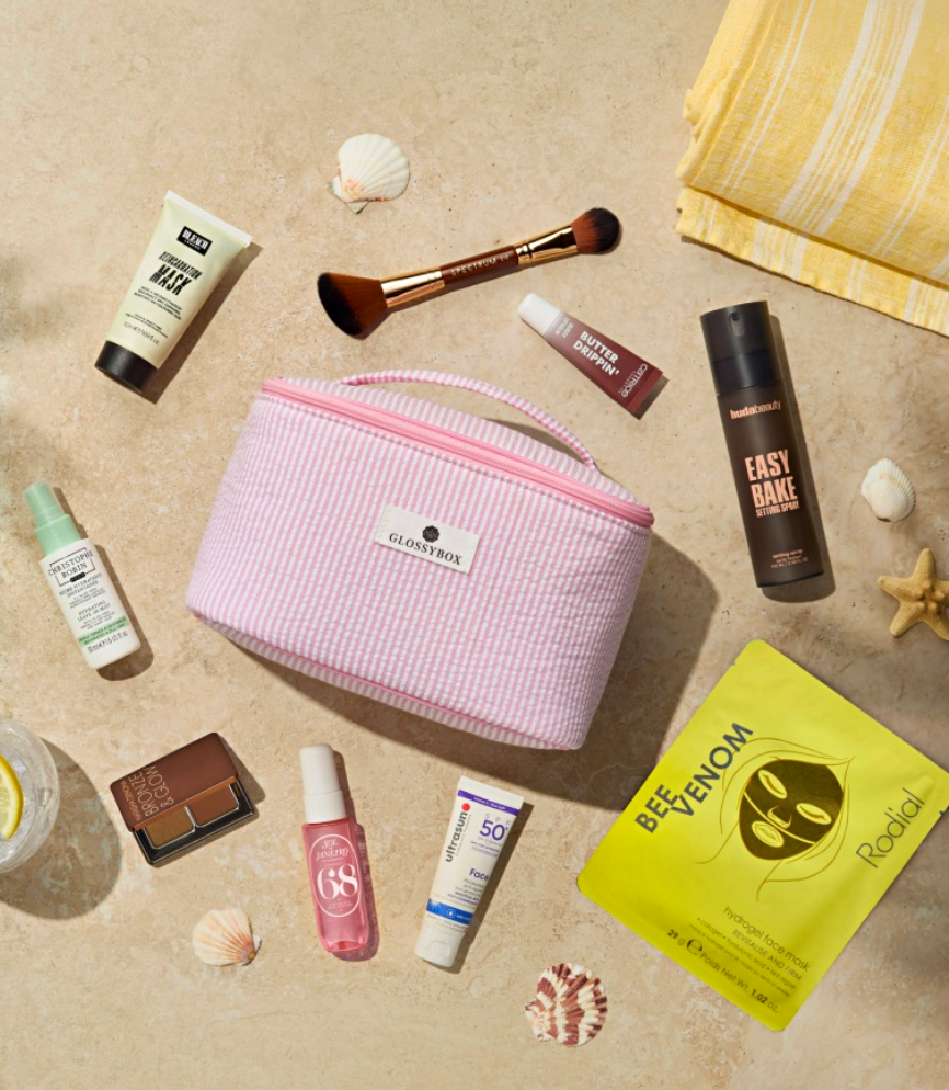 Glossybox Summer Bag 2026 with contents