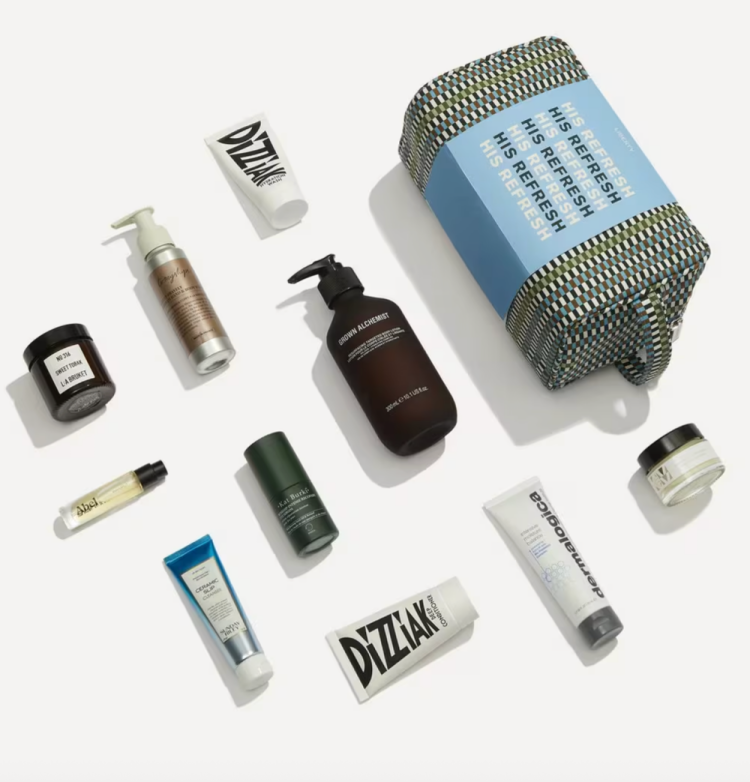 Liberty His Refresh Beauty Kit with Liberty print wash bag and contents