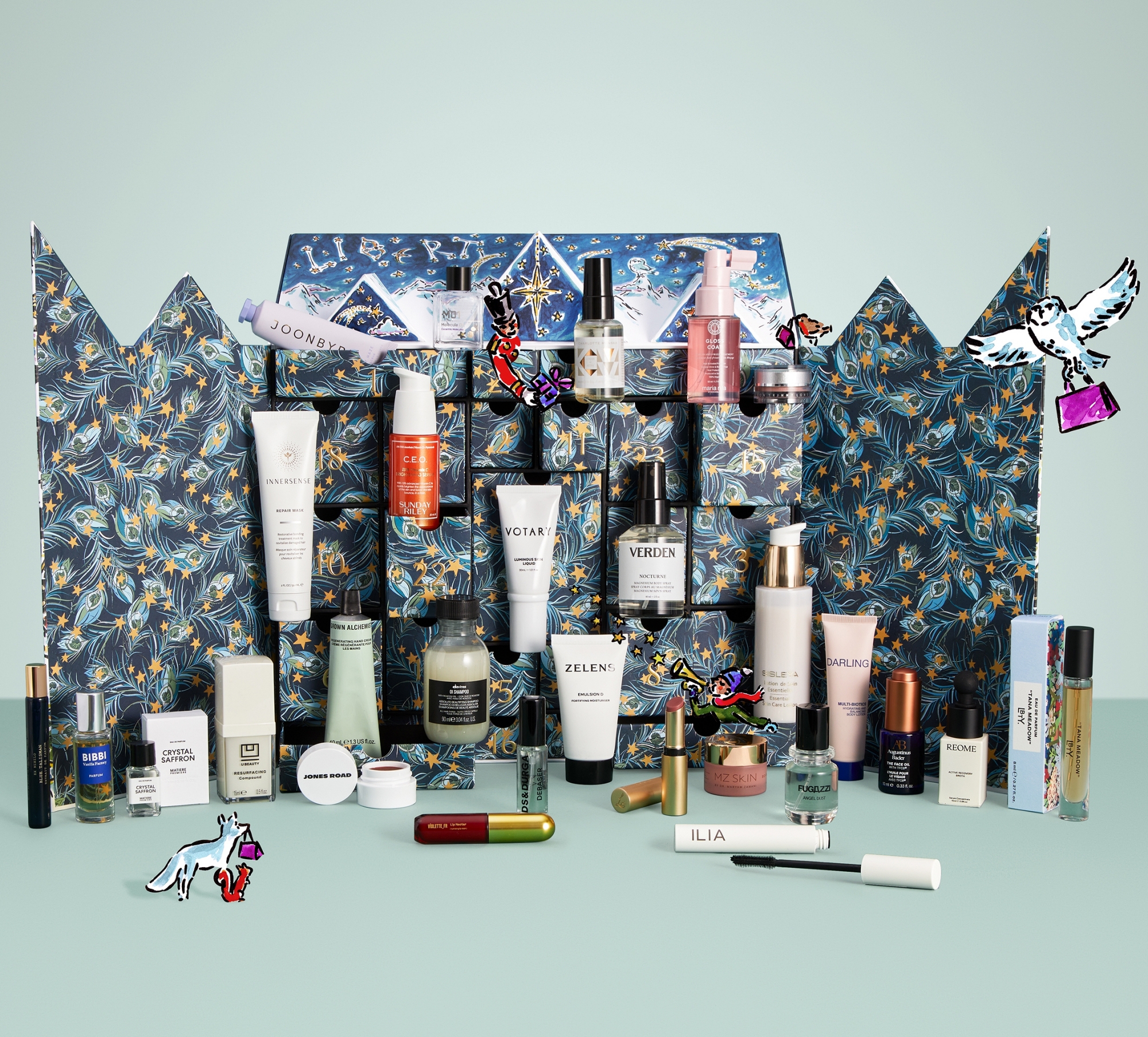 Liberty Beauty Advent Calendar 2026 open with contents