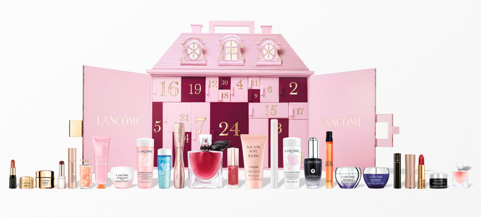 Lancome Advent Calendar 2026 with full contents of make-up, fragrance and skincare