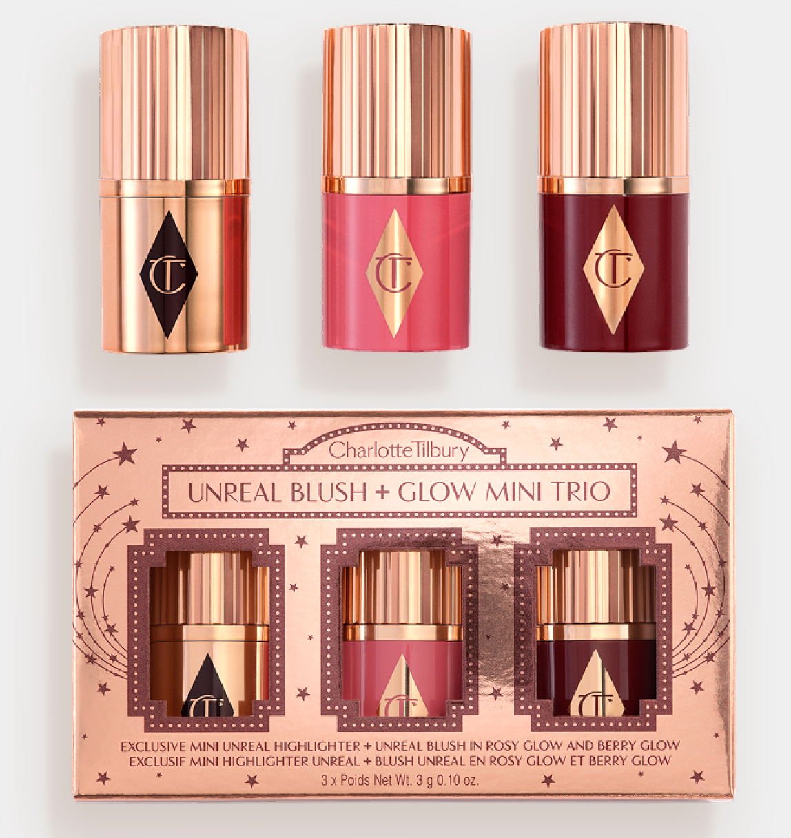 Charlotte Tilbury Unreal Blush + Glow Mini Trio