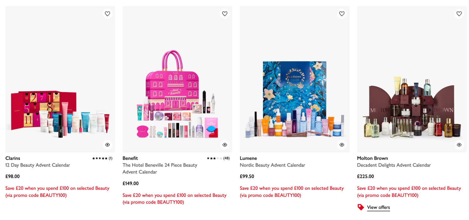 Beauty Advent Calendars at John Lewis